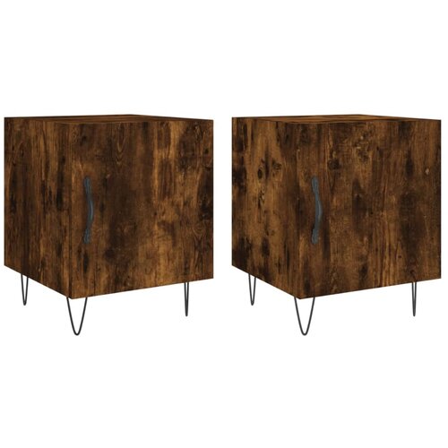 Maison Chic Dvo delni komplet Nočne omarice - Nočne mize dimljeni hrast 40x40x50 cm inženirski les, (21687796) Slike