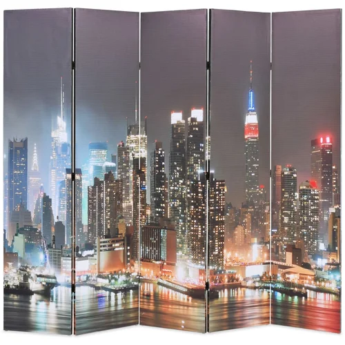 vidaXL Zložljiv paravan 200x170 cm New York ponoči vidaXL Zložljiv paravan 200x170 cm New York ponoči