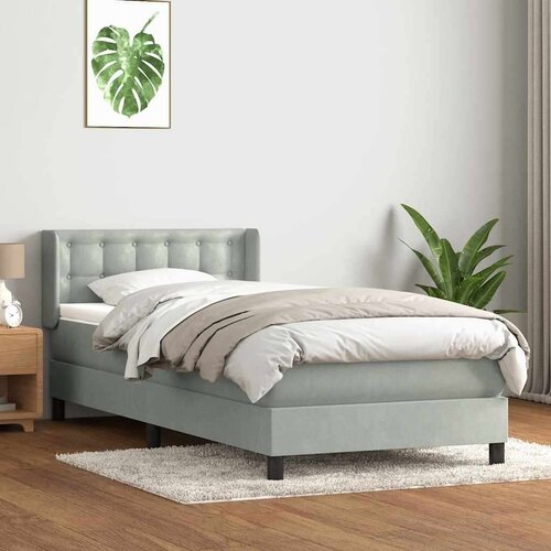 Box Spring krevet s madracem svijetlo sivi 80x220 cm samt Cijene