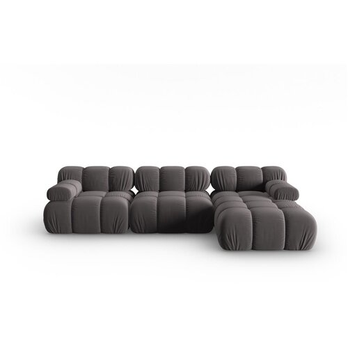 Micadoni Home temno siva žametna sedežna garnitura 285 cm bellis &amp;ndash; Slike