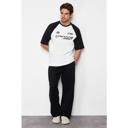 Trendyol Men's Black Oversize Fit 100% Cotton Printed T-Shirt