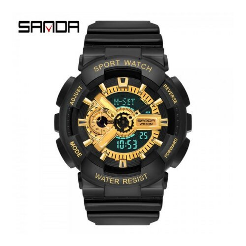 Sanda 299 black - gold muški sat sa silikonskom narukvicom Cene