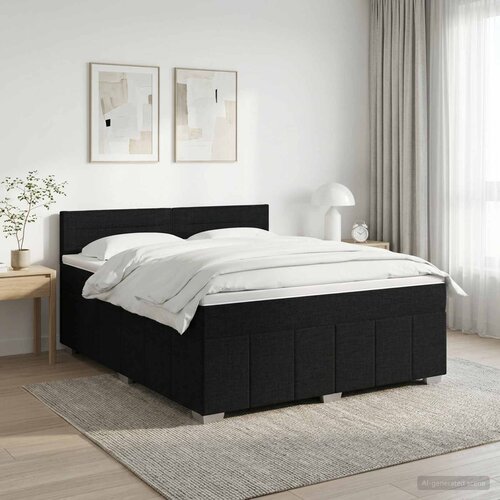  Boxspring krevet s madracem Crna 140 x 190 cm Tkanina Cene