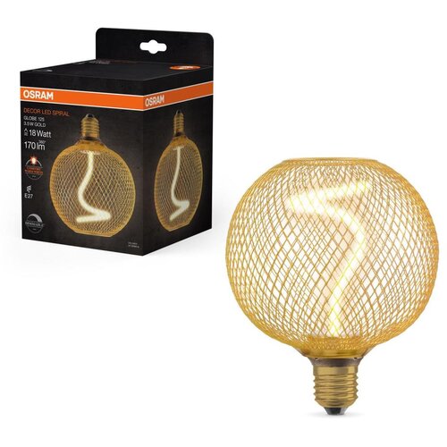 Osram led prigu&scaron;iva sijalica decor filament G125 E27/3,5W/230V 1800K zlatna Cene