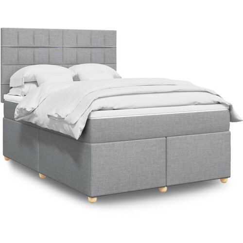  Krevet box spring s madracem svjetlosivi 140x200 cm od tkanine Cijene