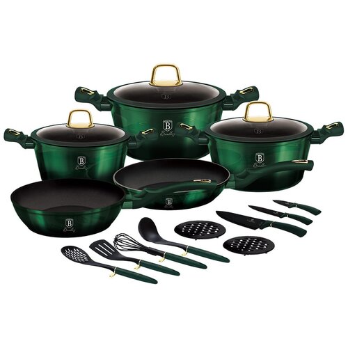 Shumee set lončkov + pribor 17 element. berlinger haus emerald BH-7043, (21385267) Slike