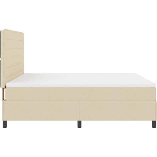  Krevet s opruga kutije s madracem Krema 180 x 200 cm tkanina Slike
