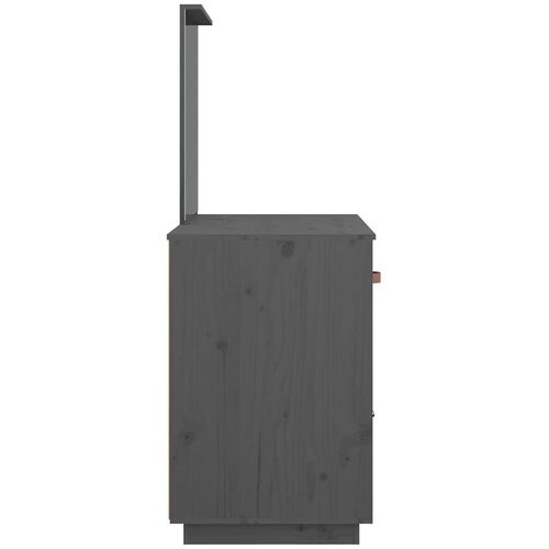  Toaletni stolić sivi 95 x 50 x 134 cm od masivne borovine Slike