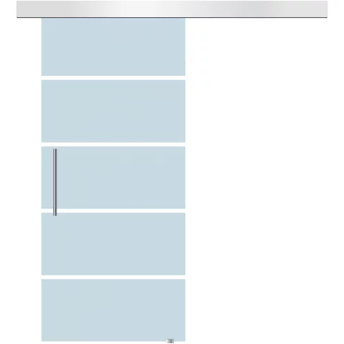 HOMCOM Notranja drsna vrata iz matiranega stekla z vodilom B2 in ročajem za kopalnico Kuhinja Stekleni studio 205 x 102,5 x 0,8 cm, (20745473)