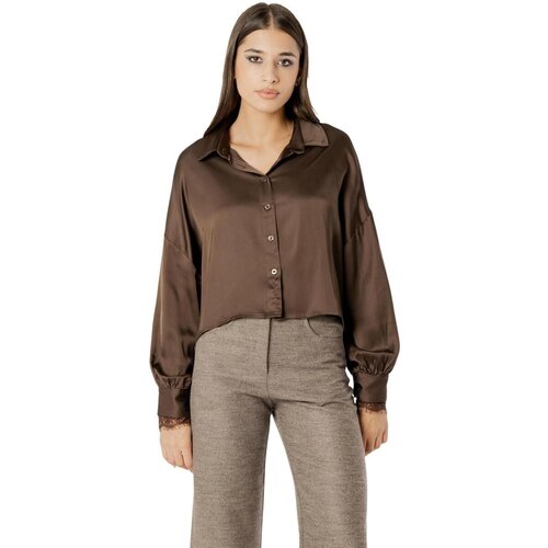 I AM Srajce &amp;amp; Bluze Elisa lace cuff viscose satin shirt L 021 Kostanjeva Slike