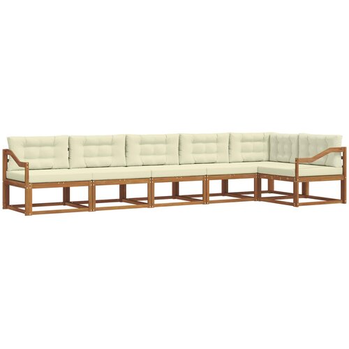  Set vanjskih sofa 6 kom. Prirodna i krem Smeđa 404 x 166,5 x 73 cm Slike