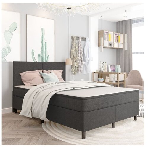  Posteljni okvir boxspring sivo blago 140x200 cm Cene