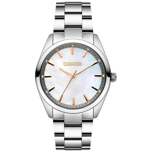 Breeze ženski finesse crystal beli srebrni modni ručni sat sa metalnim kaišem Slike