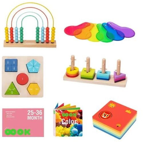 Tooky Toy Leseni Montessori izobraževalni set - 48 kosov Slike