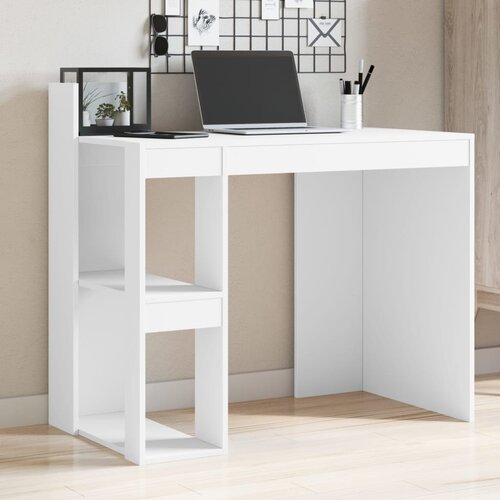 VidaXL Uredski stol bijeli 103,5x56,5x94 cm konstruirano drvo Slike