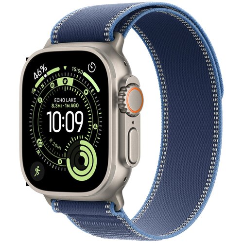 Apple watch ultra 3 gps + cellular 49mm natural titanium case with blue/bright blue trail loop - s/m Cene