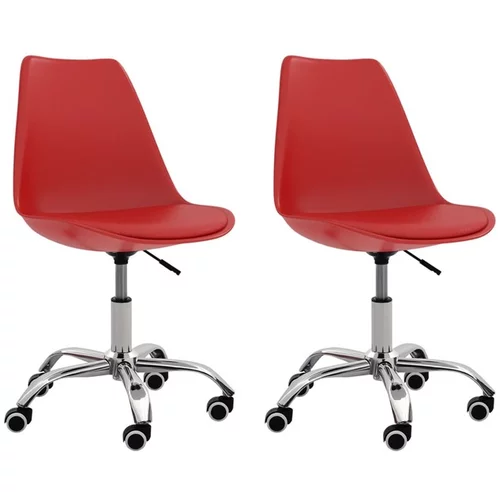  Jedilni stoli 2 kosa rdeče umetno usnje