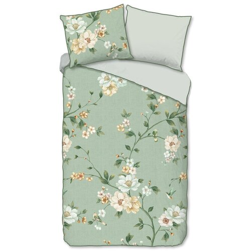 Descanso Zelena posteljina za krevet za jednu osobu/za produženi krevet od pamučnog satena 140x220 cm Sizena &amp;ndash; Slike