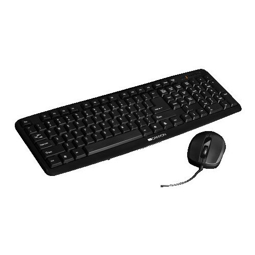 Canyon USB standard KB, 104 keys, water resistant UK layout bundle with optical 3D wired mice 1000DPI,USB2.0, Black, cable length 1.5m(KB)1 Cene