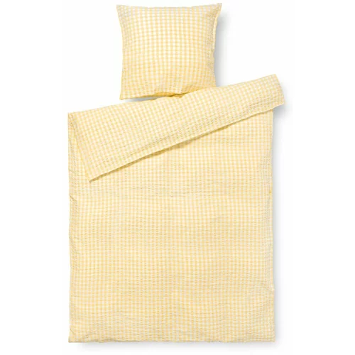 JUNA Žuto bijela krep posteljina za krevet za jednu osobu 140x200 cm Bæk&Bølge -