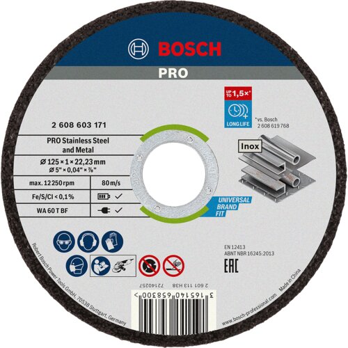 Bosch PRO Stainless Steel and Metal rezna ploča 125x1 WA 60 T BF ravna Cene
