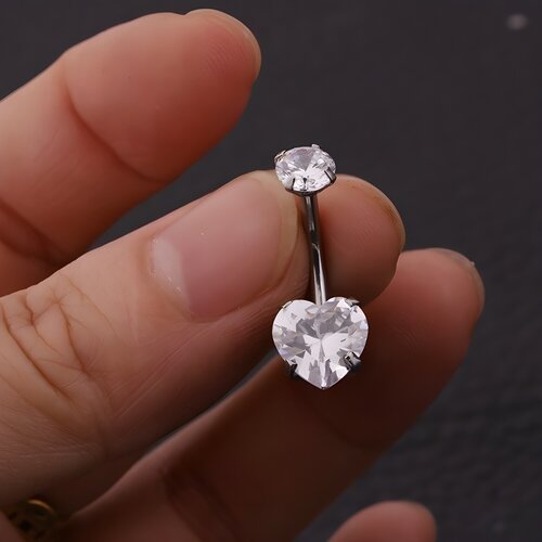 IZMAEL Piercing nau&scaron;nica LI-23610 - Srebrna / Srce Cijene