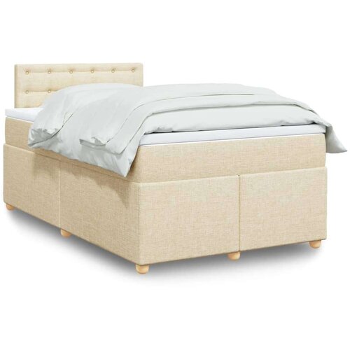 VidaXL krevet box spring s madracem krem 120 x 190 cm od tkanine Slike