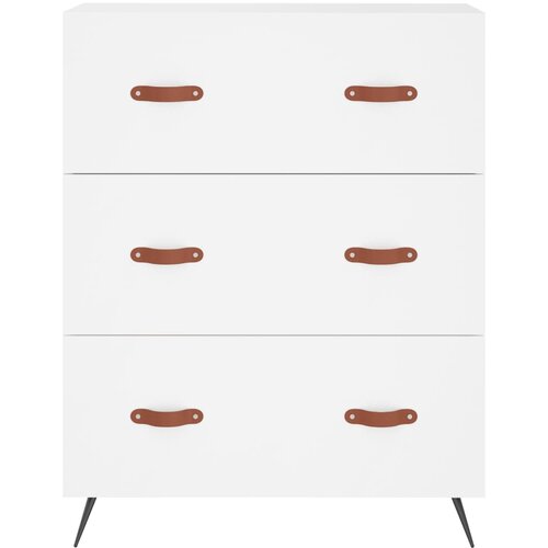  Visoka komoda bijela 69,5x34x180 cm konstruirano drvo Slike