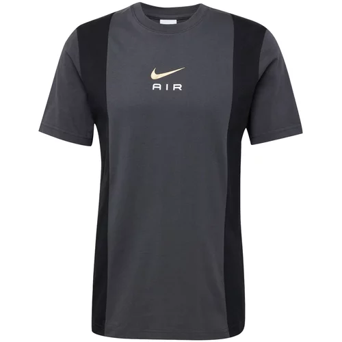 Nike Sportswear Majica 'AIR' gorčica / temno siva / črna / bela