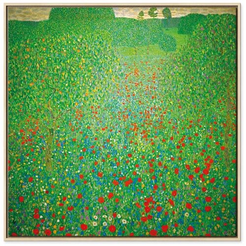  Slika - Gustav Klimt &amp;ndash; Poppy Field 40x40 U prirodnom drvenom okviru Slike