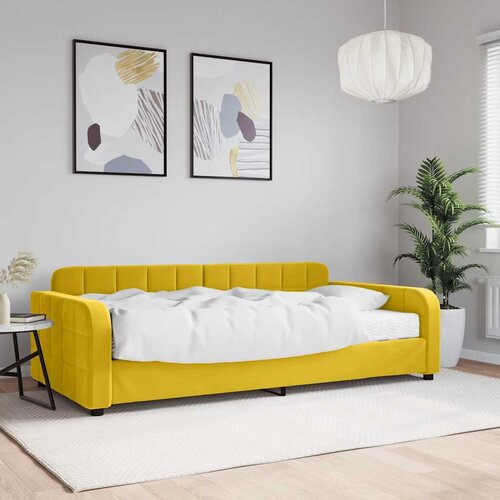  Dnevni krevet s madracem žuti 100 x 200 cm bar&scaron;unasti Cijene