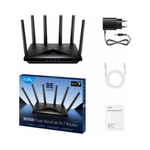 Cudy WR6500H BE6500 2.5G wi-fi 7 router, broadcom 2 ghz quad-core cpu, 6-Stream dual-band wi-fi 7 Slike