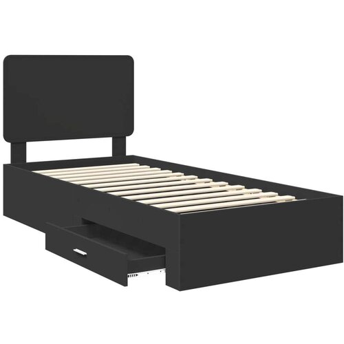  Okvir za krevet Crna 75 x 190 cm Konstruirano drvo Slike