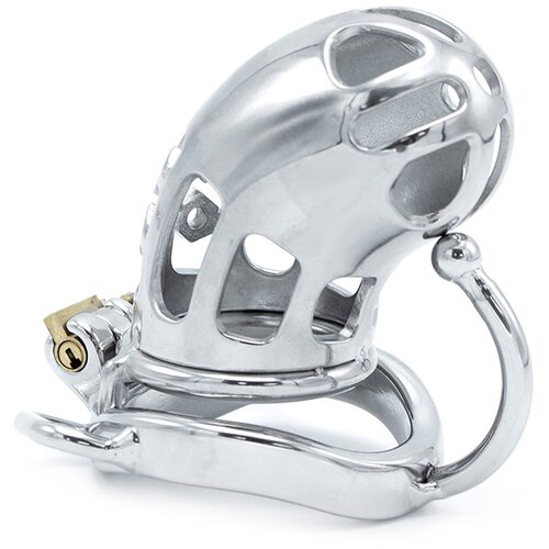 Kiotos Steel Belted Chastity Device with Ball Divider Cene
