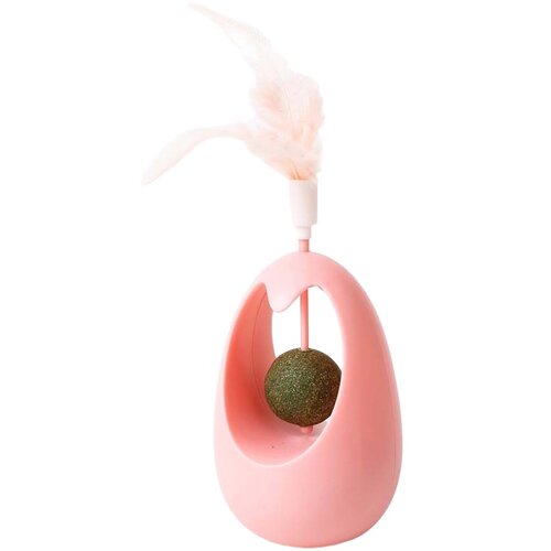 INF Interaktivna igrača za mačke Wobble Tumbler z žogico Catnip in perjem Pink, (5000125646) Slike