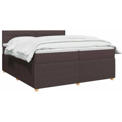  Boxspring krevet s madracem Tamno smeđa 200 x 200 cm Tkanina - Tamno smeđa 200 x 200 cm Dizajn linija Slike