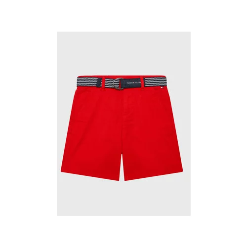 Tommy Hilfiger Kratke hlače iz tkanine Essential KB0KB08127 D Rdeča Slim Fit