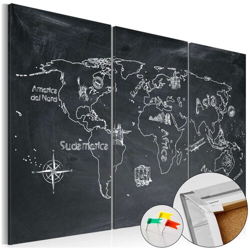  Slika na plutenoj podlozi - Geography lesson [Cork Map] 120x80 Slike