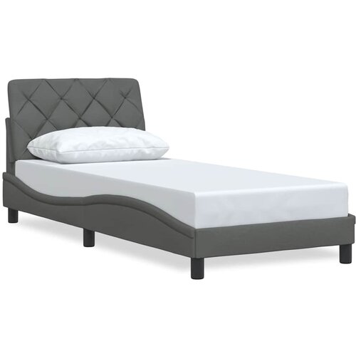 Maison Chic Posteljni okvir - Enojna postelja - Postelja za odrasle brez vzmetnice temno siv 90x200 cm blago-J7935, (21770305) Slike