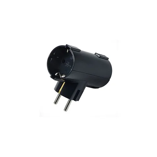  Utikač adapter 'T' 2xšuko 6338-2 crni