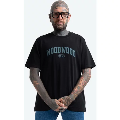 Wood Wood Bombažna kratka majica Bobby IVY T-shirt črna barva