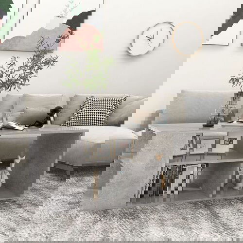 Furnova Klubska mizica betonsko siva 100x50x40 cm iverna plo&amp;scaron;ča, (21914762) Slike