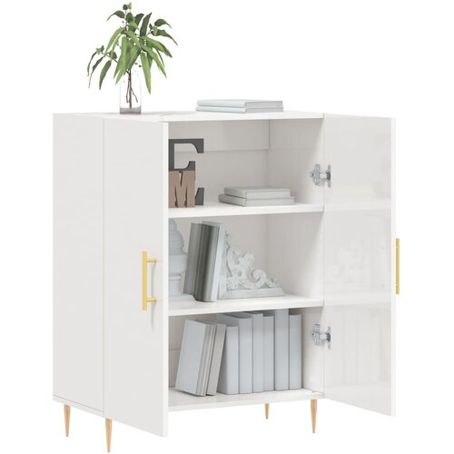 Komoda sjajna bijela 69,5x34x90 cm od konstruiranog drva Slike
