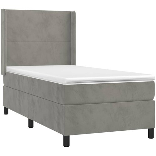 Box spring krevet s madracem svjetlosivi 100x200 cm bar&amp;scaron;unasti Slike