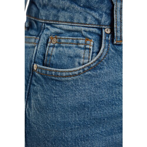 Trendyol Dark Blue High Waist Long Comfort Straight Jeans Cijene