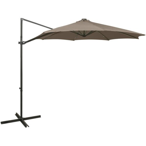  Konzolni vrtni suncobran sa stupom LED 300 cm smeđesivi Cene