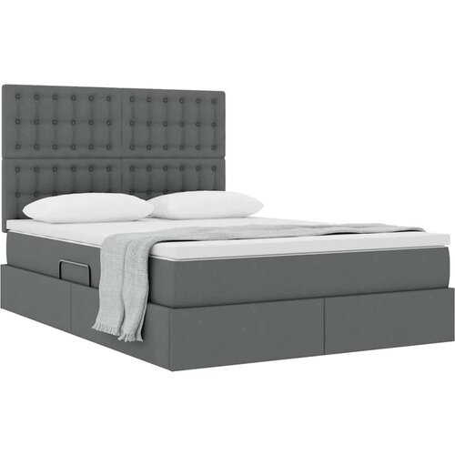  Krevet s od storage Tamno siva 140 x 190 cm Lažna koža Slike