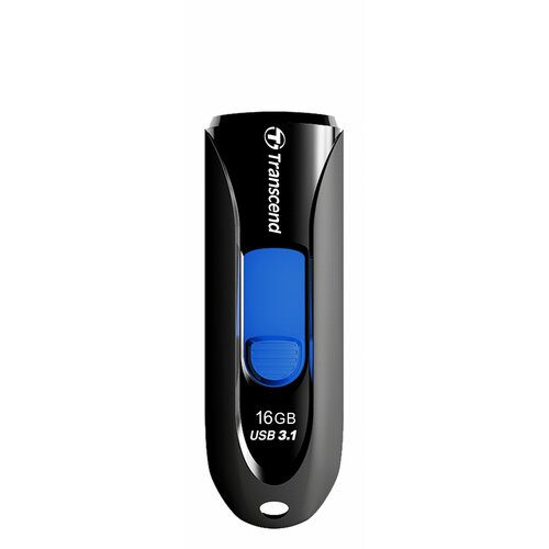 Transcend USB 16 GB, JetFlash 790K, USB3,1. 100/12 MB/s, Retractable, Black/Blue Slike