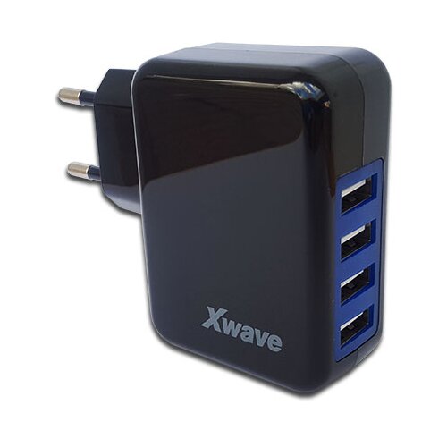 X Wave H44 USB zidni punjač sa 4 USB-A porta 20 W crni Slike