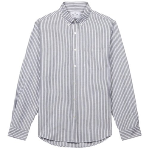 Portuguese Flannel Srajce z dolgimi rokavi Belavista Stripe Shirt - Black Siva Cene